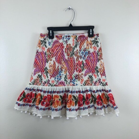 Farm Rio Spring Bananas Ruched Mini skirt size small - Picture 2 of 11